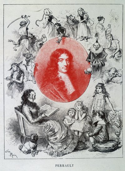 Portrait de Charles Perrault - dans "Les Contes de Fées" de Charles Perrault, illustrations par Adrien Marie - Adrien Emmanuel Marie