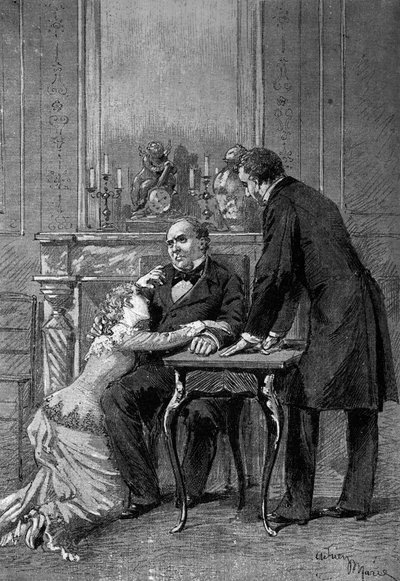 Représentation théâtrale : 1er acte de « Jean Baudry » par Auguste Vacquerie avec Mlle Bertet, M. Barre, Edmond Got. Paris, Comédie-Française - Adrien Emmanuel Marie