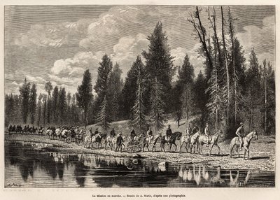 Toute la mission géographique, en route vers le mont Hayden, le long de la rivière Henri, gravé d