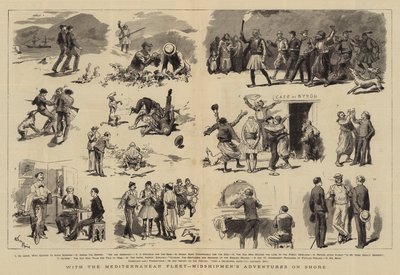 Avec la flotte méditerranéenne, aventures à terre des aspirants - Adrien Emmanuel Marie