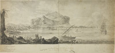 Vue de la ville et du port de Palerme avec vue sur le Monte Pellegrino - Adrien Manglard