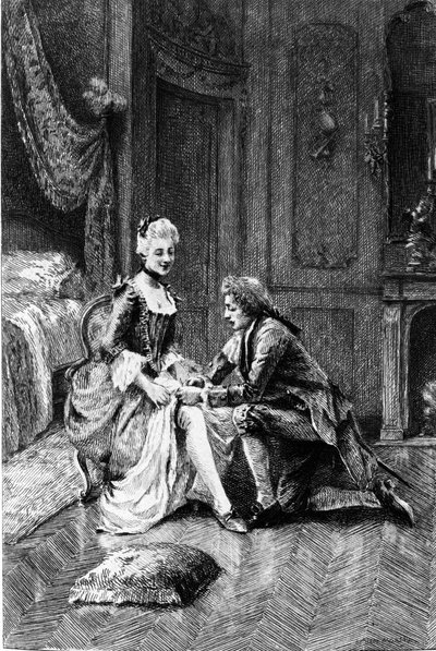 Gravure par Adrien Moreau (1843-1906) illustrant « Candide » de François Marie Arouet dit Voltaire (1694-1778) - Adrien Moreau