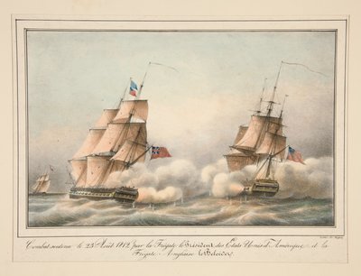 Combat soutenu le 23 août 1812 par la frégate le Président des États-Unis - Adrien Victor Auger