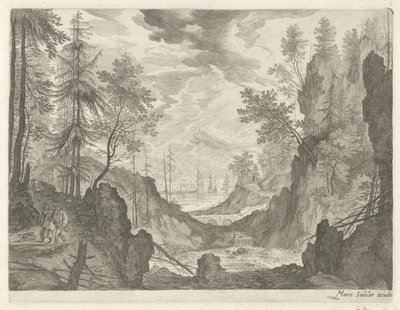 Paysage forestier avec cascade - Egidius  Sadeler (II)