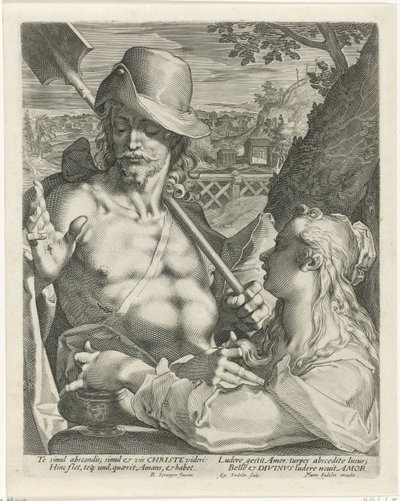 Le Christ apparaît comme jardinier à Marie Madeleine (Noli me tangere) - Egidius  Sadeler (II)