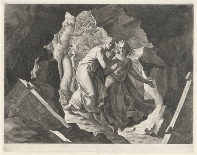 Dante et Virgile entrant en enfer par une porte - Egidius  Sadeler (II)