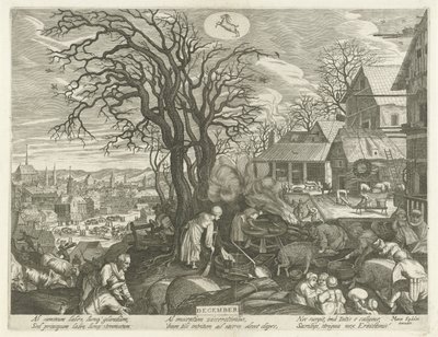 Décembre (De twaalf maanden) - Egidius  Sadeler (II)