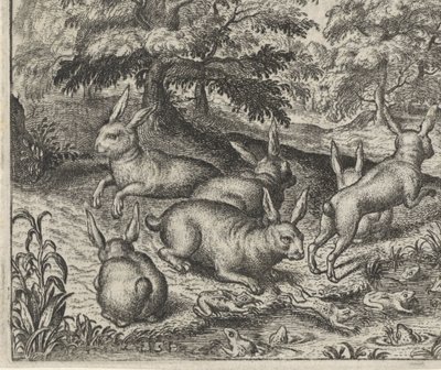 Fable des lièvres et des grenouilles - Egidius  Sadeler (II)