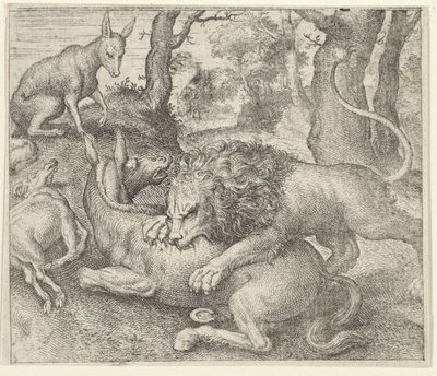 Fable du lion et du renard - Egidius  Sadeler (II)