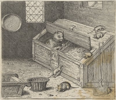 Fable du vieux chat et des souris - Egidius  Sadeler (II)