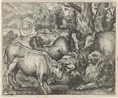 Fable du vieux lion - Egidius  Sadeler (II)