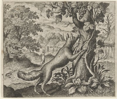 Fable du renard et des raisins - Egidius  Sadeler (II)
