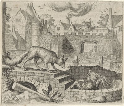 Fable du renard et de la chèvre - Egidius  Sadeler (II)