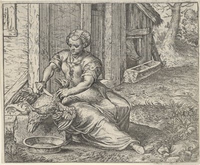 Fable de la femme et de la poule - Egidius  Sadeler (II)
