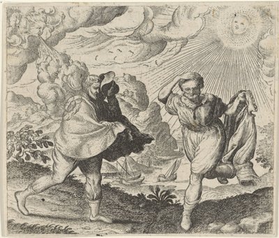 Fable du vent, du soleil et des marcheurs - Egidius  Sadeler (II)