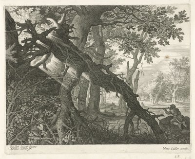 Chasse aux lapins dans un paysage forestier - Egidius  Sadeler (II)