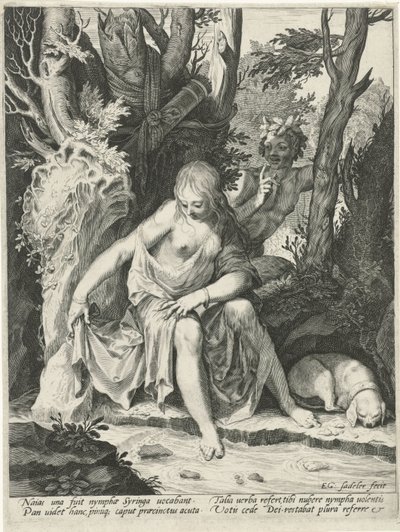 Pan espionne la nymphe Syrinx - Egidius  Sadeler (II)