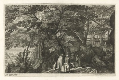 Rivière avec rochers et un moulin à eau - Egidius  Sadeler (II)