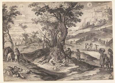 Juillet/août, extrait des Douze mois - Aegidius Sadeler II