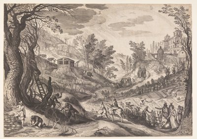 Mars/Avril, extrait des Douze Mois - Aegidius Sadeler II