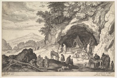 Paysage montagneux avec un groupe de gitans, 1586-1629 - Aegidius Sadeler II