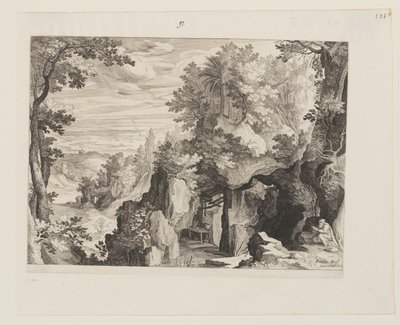 Paysage montagneux avec un ermite - Aegidius Sadeler II
