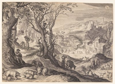 Novembre/Décembre, extrait des Douze Mois - Aegidius Sadeler II