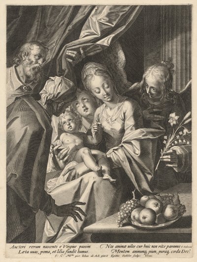 La Sainte Famille avec Sainte Anne et deux anges - Aegidius Sadeler II, after Hans von Aachen