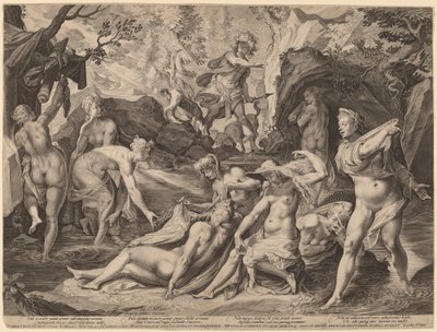 Diane surprise par Actéon - Aegidius Sadeler II after Joseph Heintz the Elder
