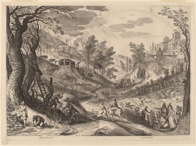Mars et avril - Aegidius Sadeler II after Paul Bril