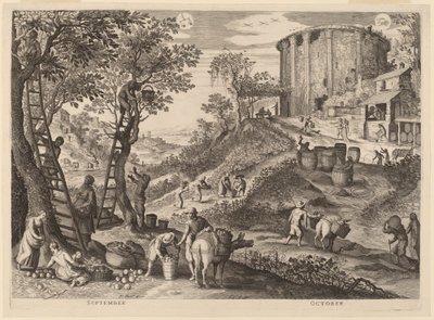 Septembre et octobre - Aegidius Sadeler II after Paul Bril