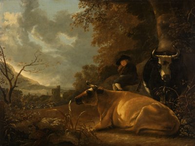 Paysage avec vaches et jeune berger - Aelbert Cuyp (manner of)