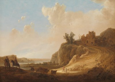 Paysage montagneux avec les ruines d