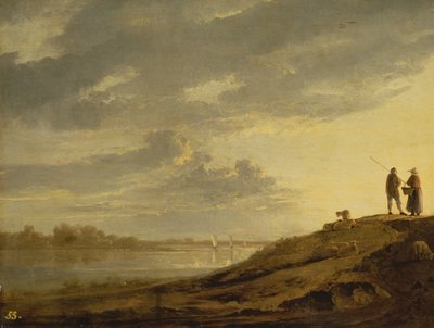 Coucher de soleil sur une rivière, années 1650 - Aelbert Cuyp