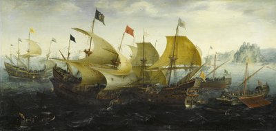Bataille de Cadix, les navires néerlandais et anglais attaquent l