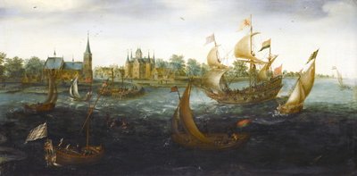 Navires au large de IJsselmonde - Aert Anthoniszoon