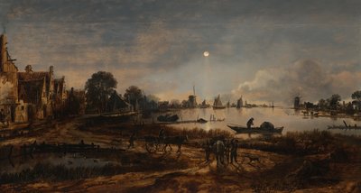 Vue de rivière au clair de lune, vers 1645 - Aert van der Neer