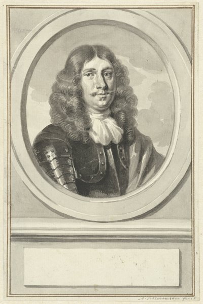 Portrait de Cornelis Evertsen en armure, en ovale, vers la droite - Aert Schouman