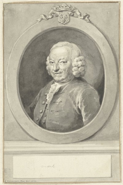 Portrait de Johan Hudde Dedel, en ovale, vers la gauche - Aert Schouman