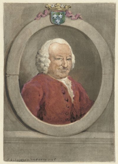 Portrait de Johan Hudde Dedel, en ovale, vers la droite - Aert Schouman