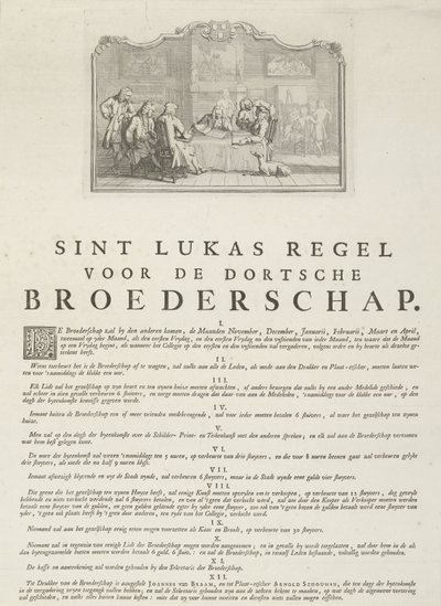 Règles de la guilde de Saint-Luc à Dordrecht, 1736 - Aert Schouman