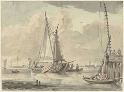 Voiliers sur la rivière près de Dordrecht - Aert Schouman