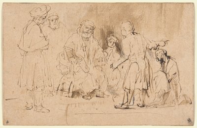 Jacob montrant le manteau taché de sang de Joseph - Aernt de Gelder