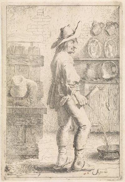 Un homme urinant - Aert van Waes