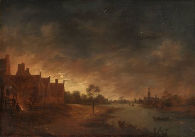 Vue de rivière au clair de lune - Aert van der Neer (copy after)