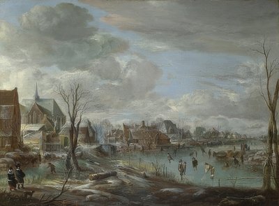 Une rivière gelée près d
