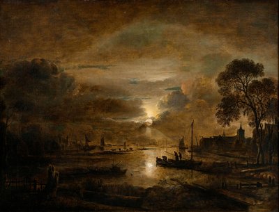 Clair de lune sur une rivière hollandaise, vers 1650 - Aert van der Neer