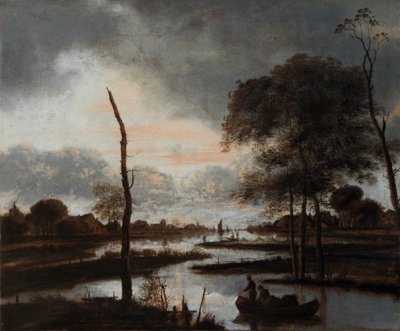 Vue de la rivière : Soir - Aert van der Neer