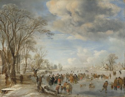 Hiver en Hollande, Scène de Patinage, 1645 - Aert van der Neer