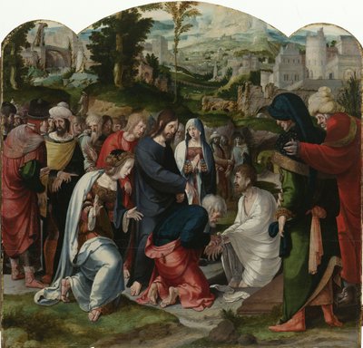La résurrection de Lazare, panneau central du triptyque, c.1530 - Aertgen Claesz van Leyden